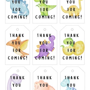 Dino Thank You Tags