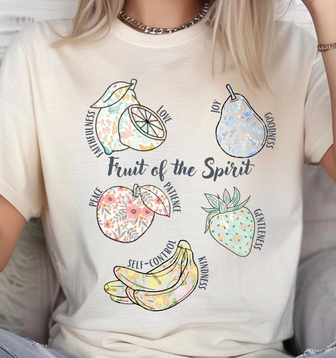 Fruit of the Spirit T-shirt: Floral Christian Graphic Tee - Etsy