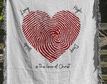 Christian Woven Blanket: Love of Christ Heirloom Throw