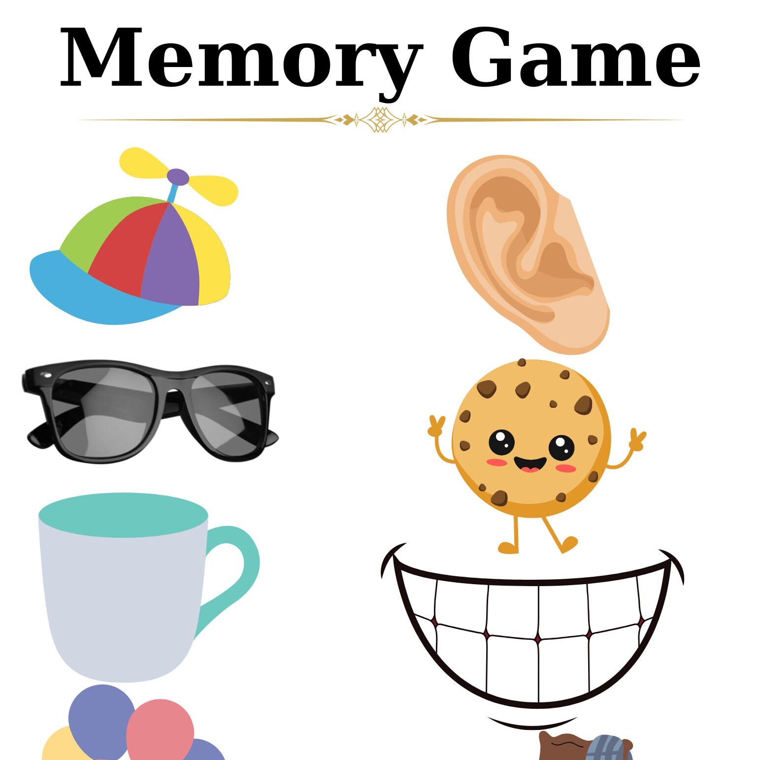 Easy Memory Game for Elementary Students - Etsy