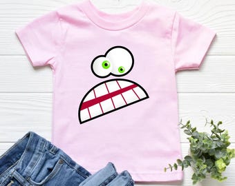 Fun and Unique Kids Gift with Smiling Eyes and Grinning Teeth - Funny Birthday Present - Comedy Apparel - Amusing and Comical Shirt