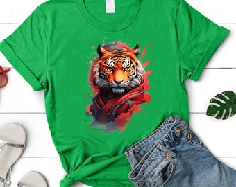 Tiger Tshirt - Eye-Catching 3D Design - Perfect Gift for Him or Her - Animal lover Tee - Tiger Graphic Tee - Big Cat Lover Gift - Unisex Fit