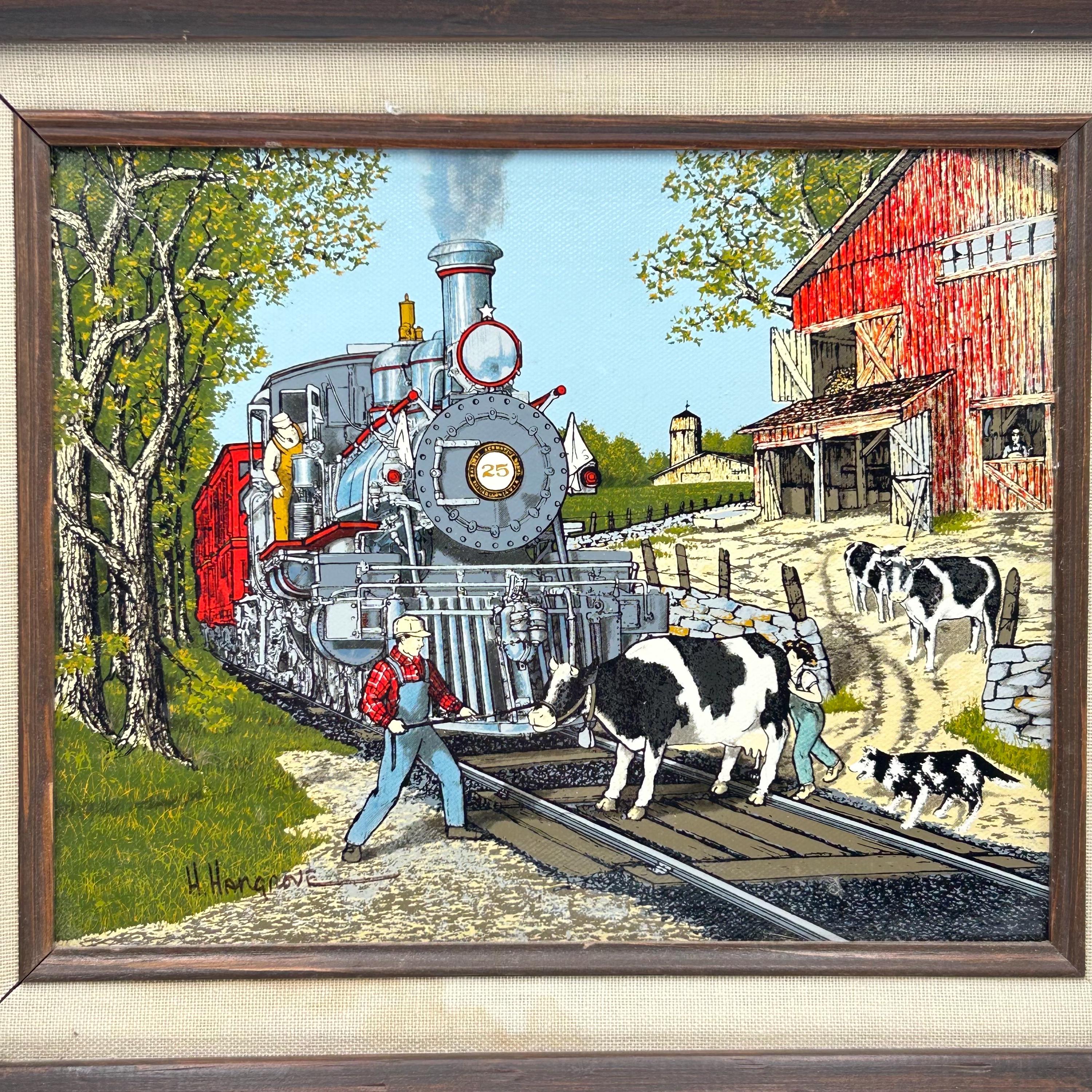 Vintage Framed and Numbered H. Hargrove Oil Painting