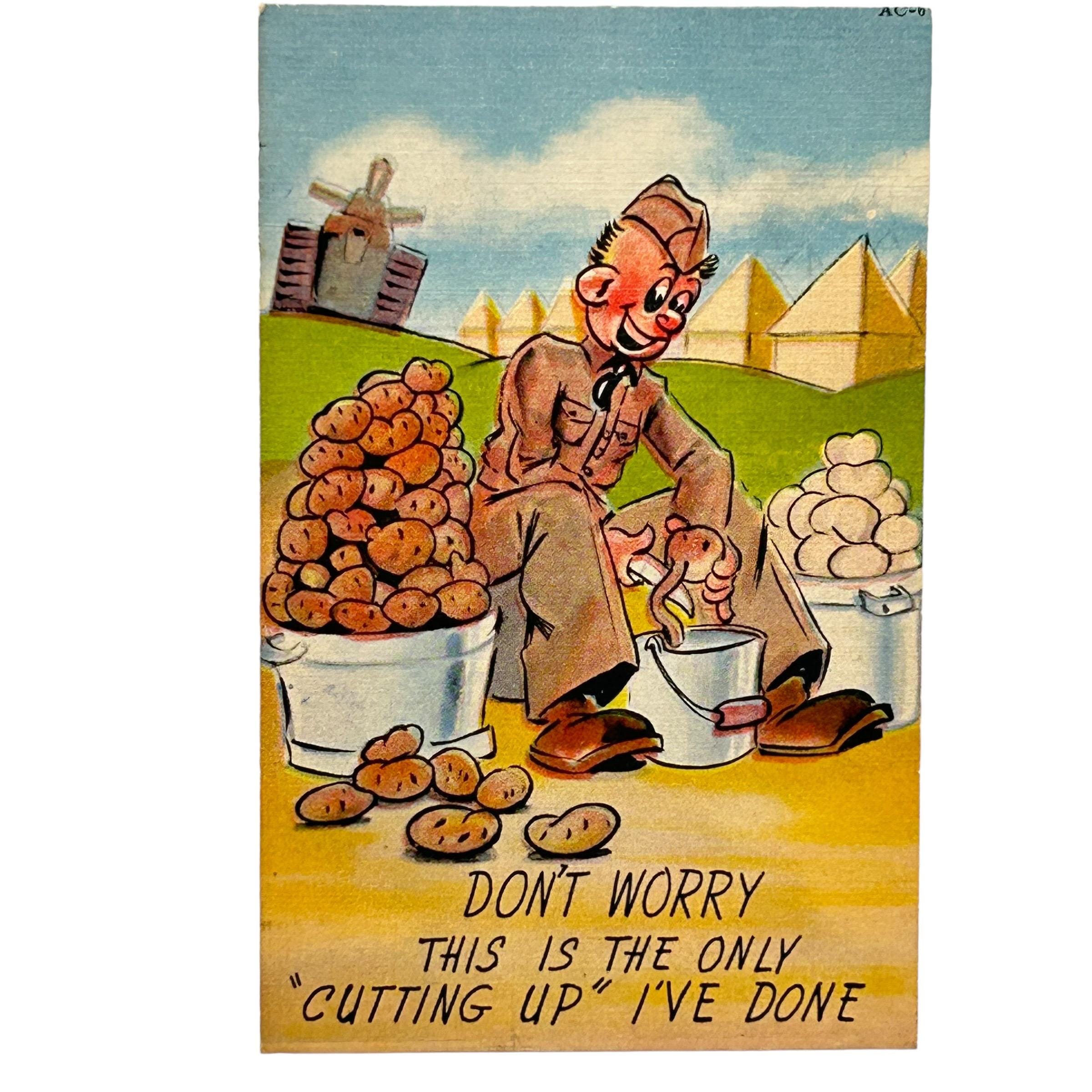 【antique】40's ポストカード ミリタリー 第二次世界大戦 コミック antique】40´s ポストカード ミリタリー 第二次世界大戦 コミック