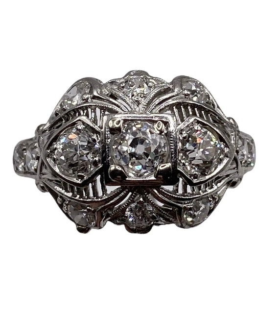 Antique Edwardian - Deco Old Mine Cut DIAMOND Enga