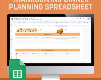 Thanksgiving Dinner Planner: Google Sheets Menu Template (Digital Download)