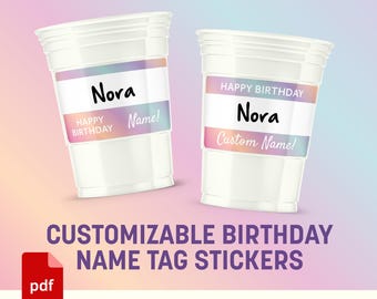 Personalisierte Geburtstags-Namensaufkleber: Taylor Swift Party Decor (DIY druckbare Vorlage)