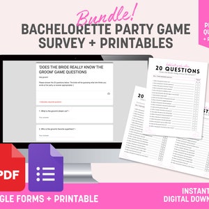 What Did the Groom Say Game: Bachelorette Party (Printable PDFs)