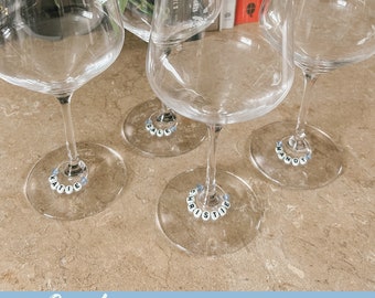 Personalized Wine Charms: Custom Name Drink Tags, Bachelorette Party Favors