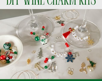 Build Your Own Custom Wine Charm Kit, Customizable Wine Glass Charms, DIY Kit for Parties, Personalized Cup Charms for Bachelorette Parties