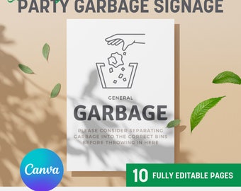 Personalisierbare Beschilderung: Recycling, Müll, Kompostierung (digitaler Download)