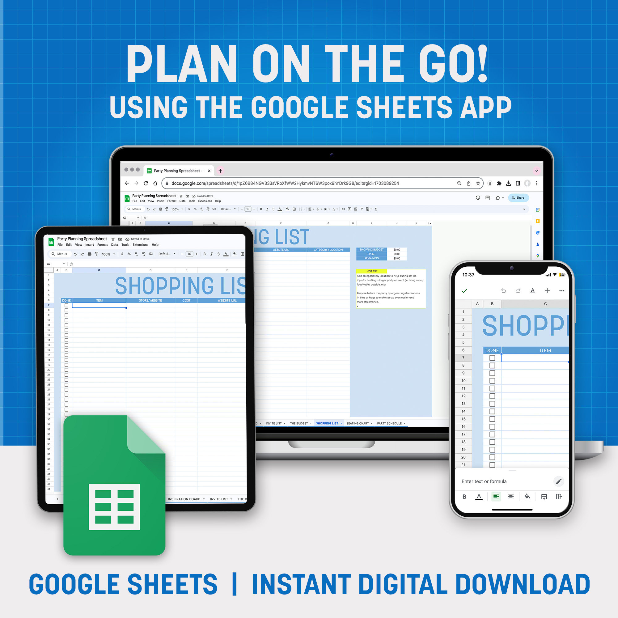 Easy Party Planning Template for Google Sheets. Event Planning