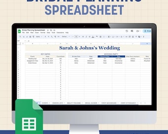 Brautplanung: Hochzeitsplaner für Google Sheets (Digitaler Download)