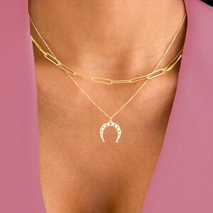 Dainty Horseshoe Necklace Silver, Tiny Horseshoe Necklace, Gold Horseshoe Pendant, Good Luck Charm Necklace, Lucky Horseshoe Gift for Her