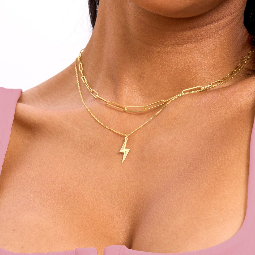 Pretty Lighting Bolts Criss Criss Cross Shaped Pendant Necklace in