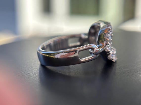 Diamond Paperclip Statement Ring - image 2