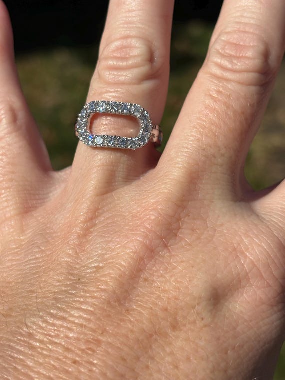 Diamond Paperclip Statement Ring - image 4