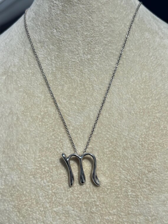 Vintage Tiffany Initial “M” Statement Necklace - image 2