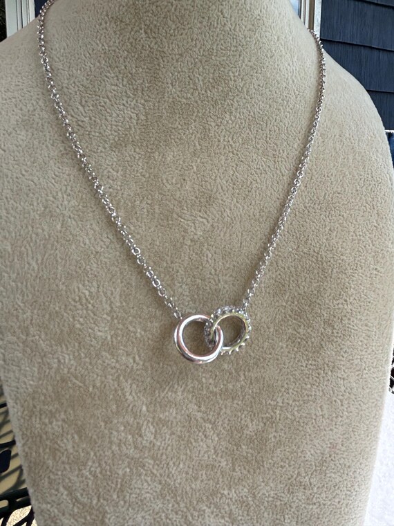Vintage Interlocking Diamond Circle Necklace - image 5