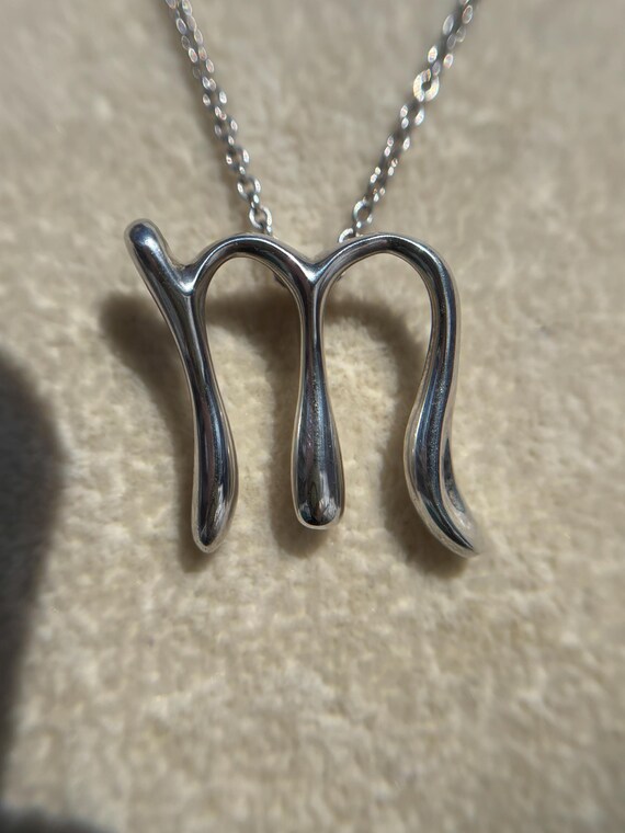 Vintage Tiffany Initial “M” Statement Necklace - image 3