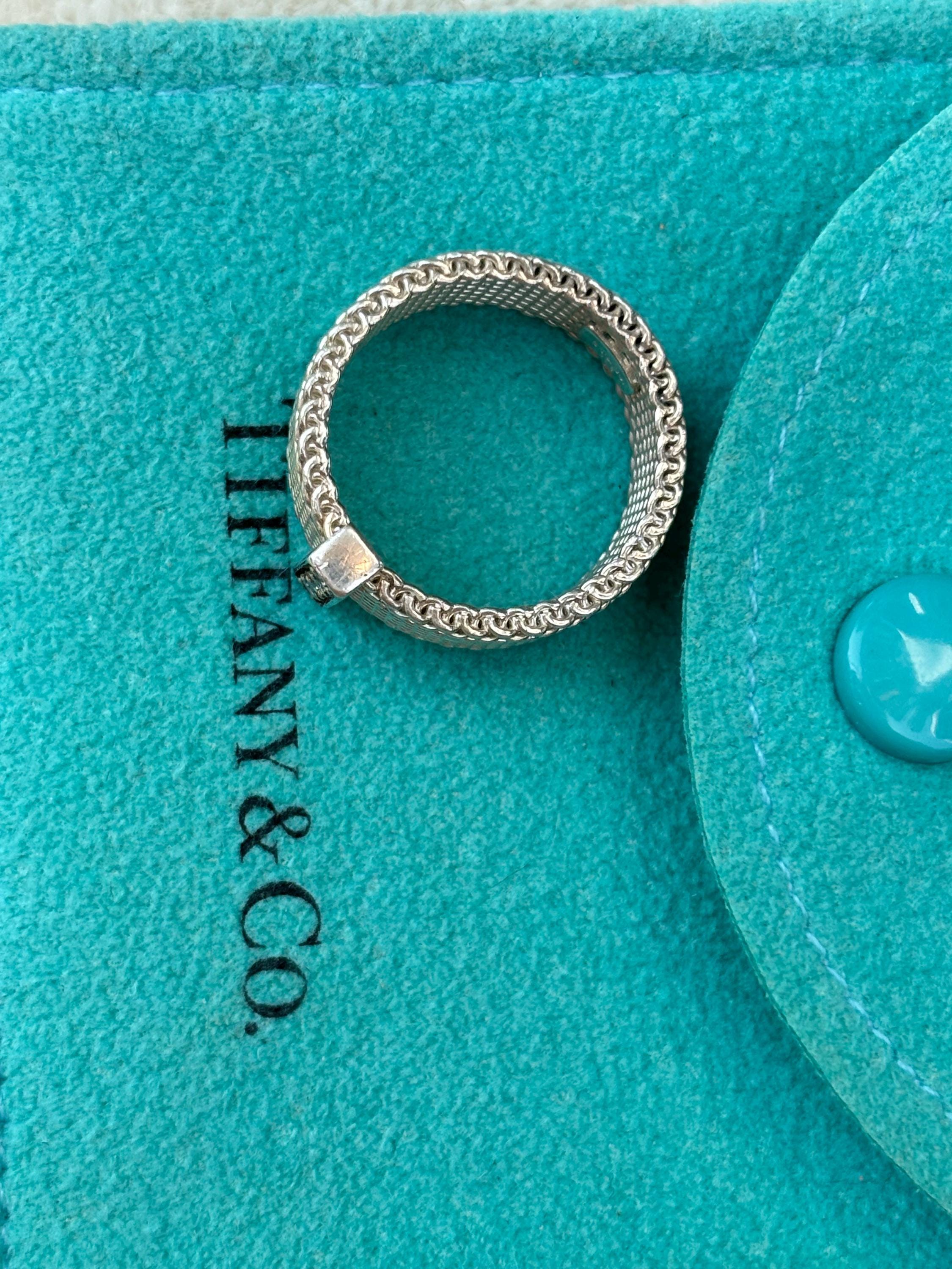 Vintage Tiffany Mesh and Diamond Ring - Etsy