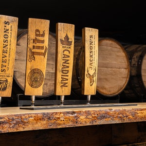 Beer Tap Handle | Handcrafted from Reclaimed Oak | Personalized Keg Tap | Custom Beer Gift  | Gift for Him  | Gift for Dad  |  Custom Bar