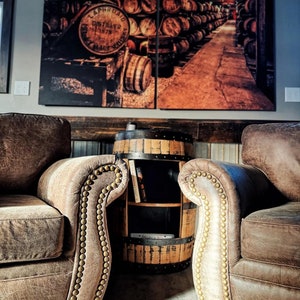50 Proof Cabinet | Half Barrel Cabinet | Wood Shelf | Rustic Wood Cabinet | Gift for Him  | Give for Her | Wine Rack