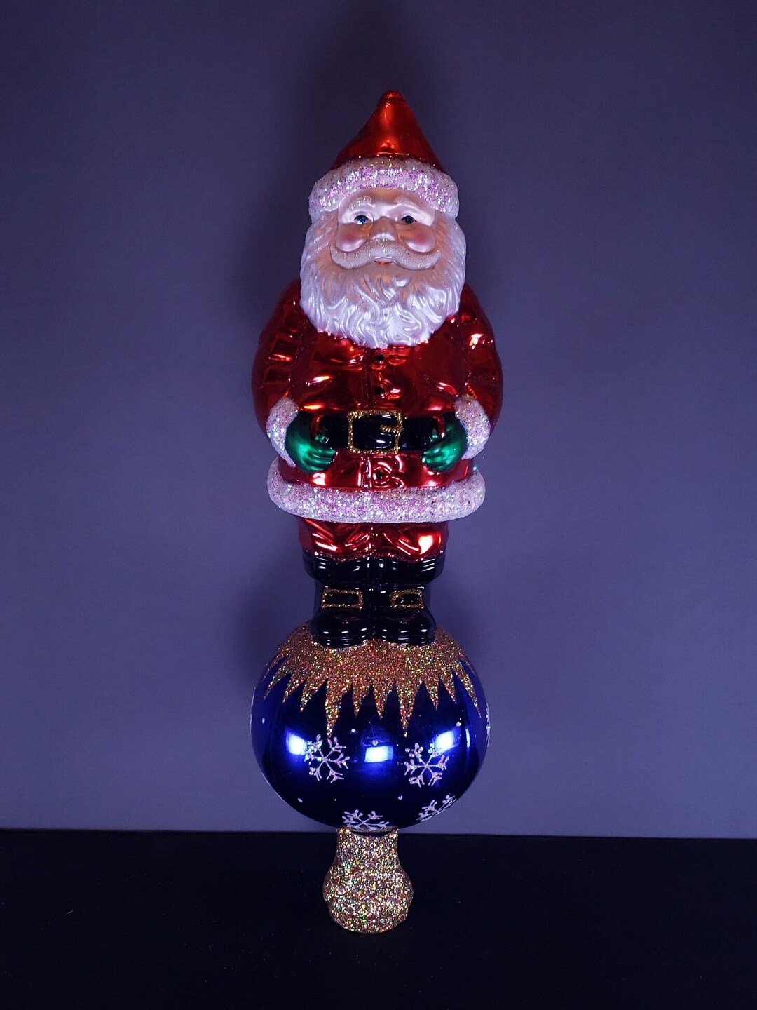 Old World Christmas santa Tree Topper Handpainted Etsy