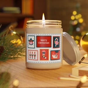 Kerstkaart geurkaars, 9oz