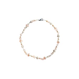 Clarissa | beaded necklace | mushroom | rose quartz | freshwater pearls | fairy | pink
