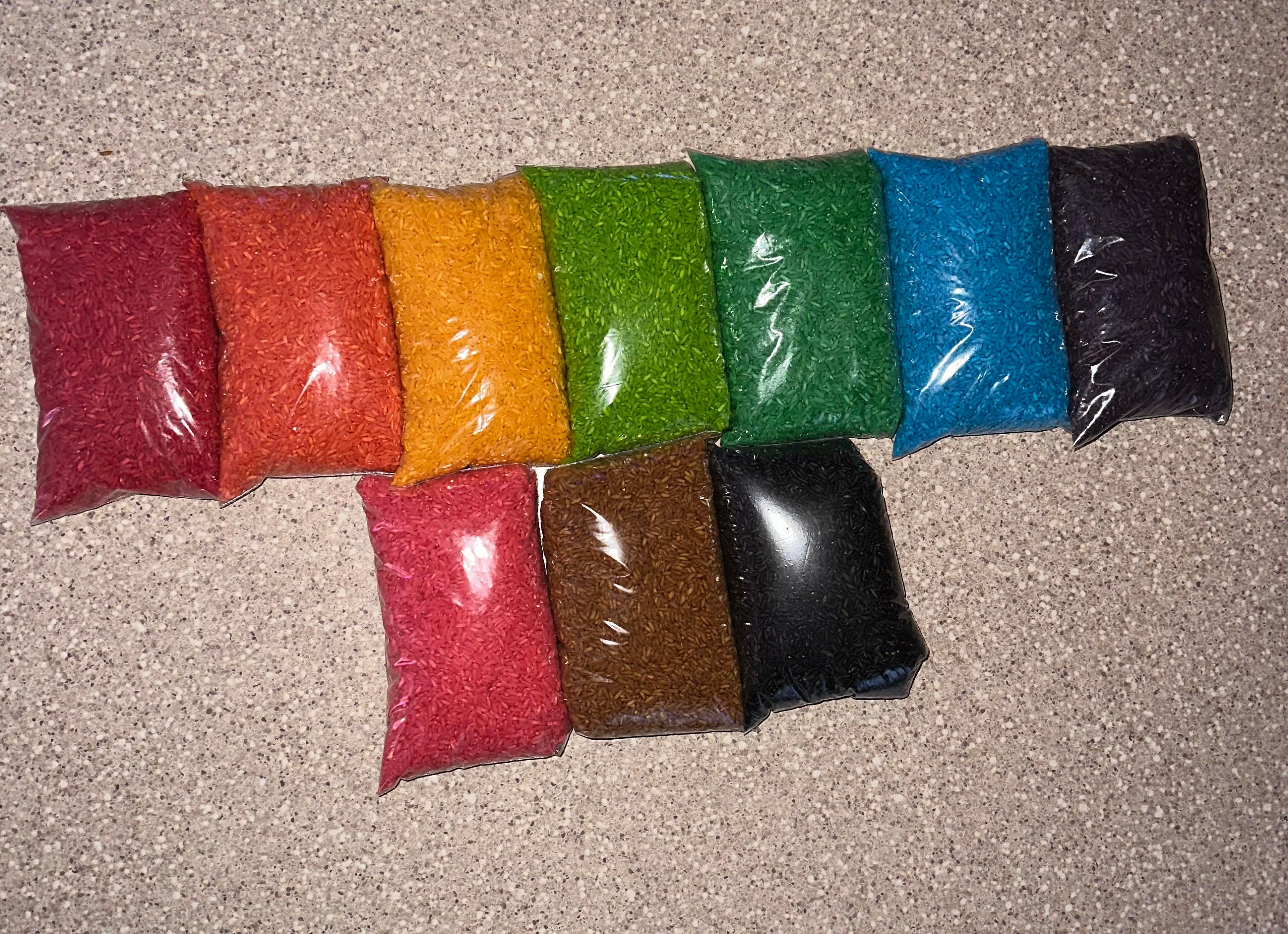 Colored Rice, Sensory Play, Sensory Bin Filler, Hand Dyed Rice, Sensory ...
