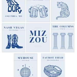 Preppy Blue Mizzou Prints