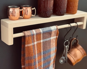 Handmade Wooden Magnetic Spice Rack Shelf: Kitchen Organizer