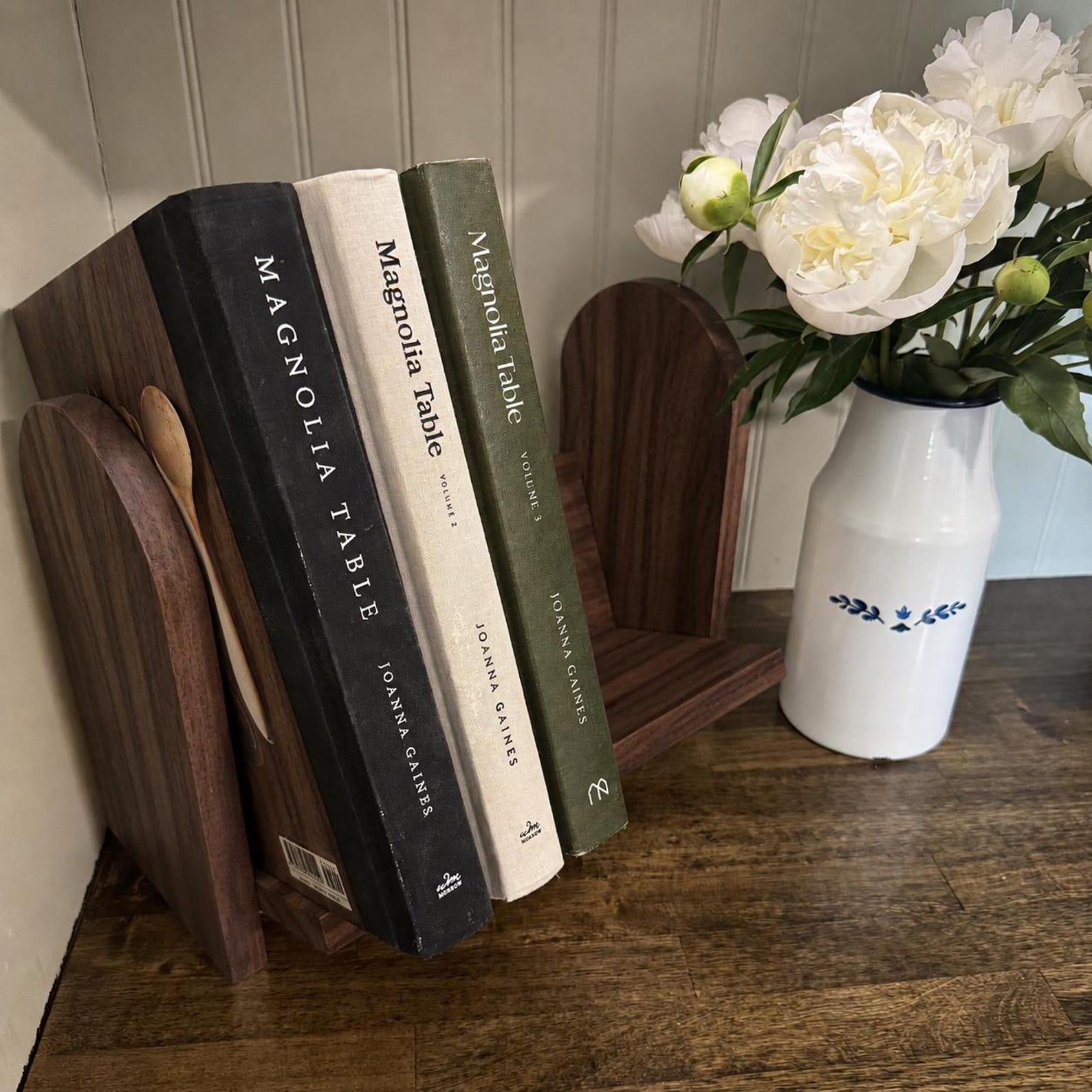 Wooden Cookbook Shelf - Early American Stain