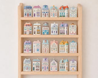 Lenox Spice Village Rack Handmade Solid Wood Vintage Farmhouse Kitchen Organizer Collector Storage Display Case