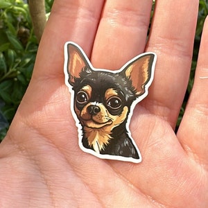 Lustiger Chihuahua-Aufkleber: Wasserfester Laptop-Aufkleber