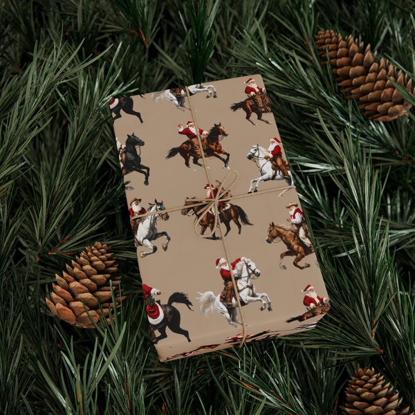 Western Cowboy Santa Christmas Wrapping Paper - Funny Wrapping Paper - Funny Christmas Wrapping Paper