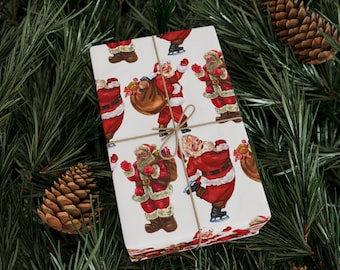 Vintage Santa Christmas Wrapping Paper, Gingerbread House Wrapping Paper, Christmas Wrapping Paper, Jane Austen