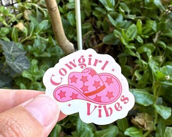 Sticker Cowgirl Vibes, grappige sticker, Kindle-sticker, kleine sticker, opvulsticker, leesgrage sticker, sassy sticker, westerse sticker