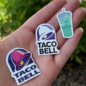 Taco Bell Baja Blast logo sticker for Taco Bell from the 80s themed stickers Taco Bell stickers