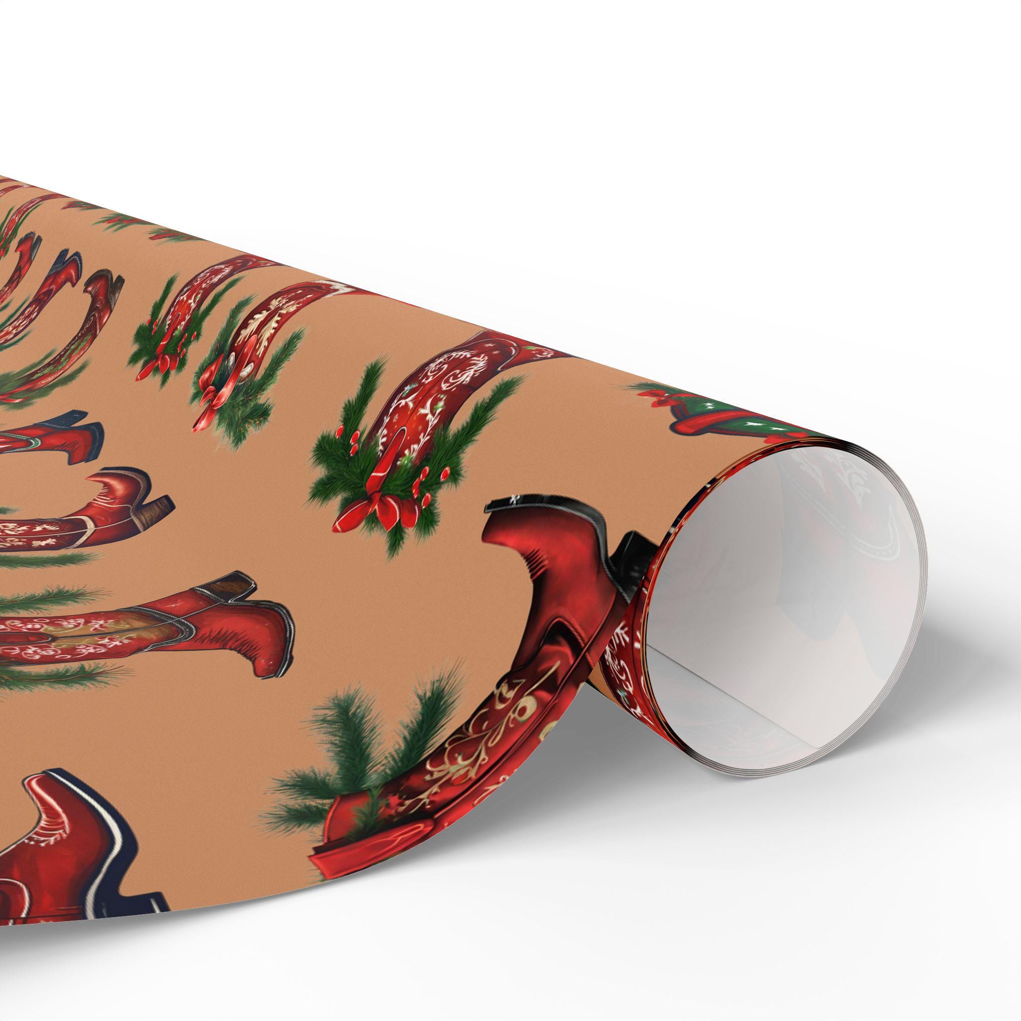 Western Cowboy Boots Christmas Wrapping Paper - Funny Wrapping Paper ...