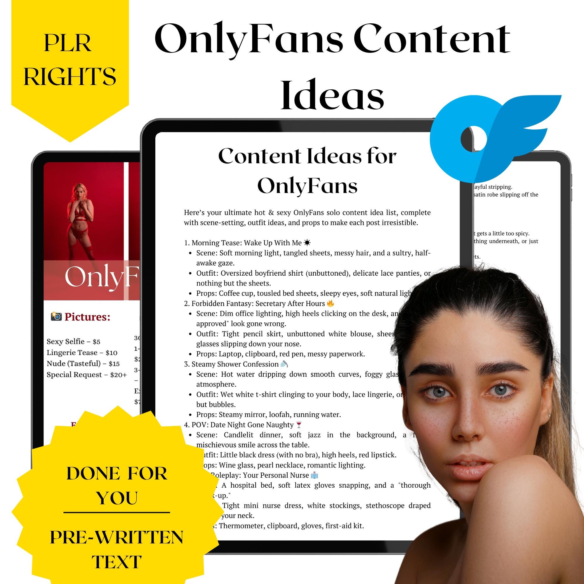 Solo content guide, Onlyfans marketing, Onlyfans business, Onlyfans content ideas, onlyfans tip menu, editable onlyfans menu, Content ideas
