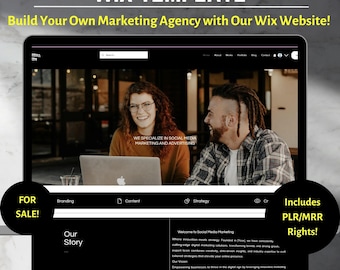 Plantilla moderna de sitio web de Wix: Agencia creativa y de marketing (PLR)
