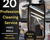 20 Cleaning Service Social Media Templates | Video Reel Canva Templates | House Cleaning Business Marketing | Instagram TikTok Content | PLR