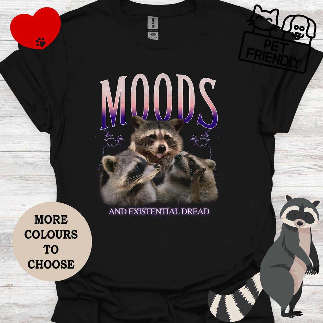 Three Raccoons Vintage Existential Dread Graphic Retro Raccoon Moods ...