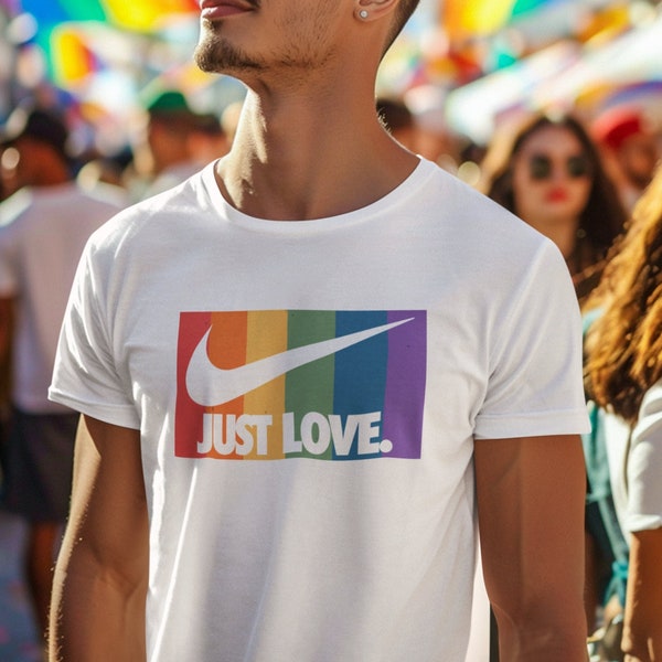 Rainbow Pride Tee, LGBT Shirt, Queer Fashion, Gay Pride Shirt, LGBTQ Pride Month Shirt, Human Rights, Equal Rights, Gay Festival Outfit
