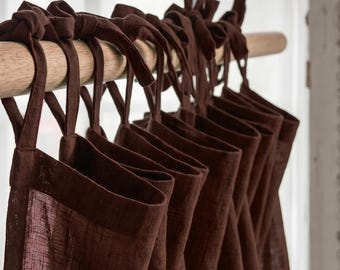 Cortinas de linho marrom escuro, cores personalizadas, cortinas semitransparentes extralargas com filtragem de luz para quarto e sala de estar.