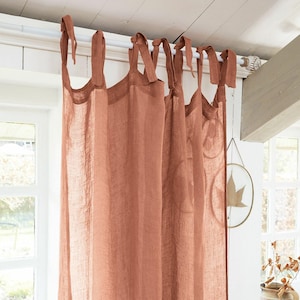 Sienna Extra Wide Curtain Linen 100% Washed Sheer CUSTOM PANEL Door Window Curtain Linen Drapery