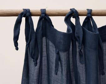 Cortinas Boho de Linho para Porta/Janela, Cortinas de Cânhamo Personalizadas, Painéis de Cortina de Linho