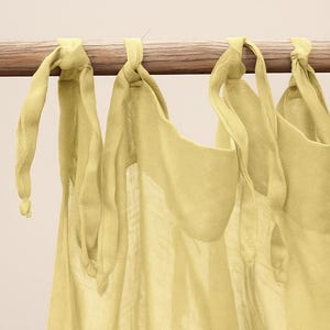Light Yellow Linen Curtain Long Door Window Hemp Curtain Custom Size Linen Drapery Panels